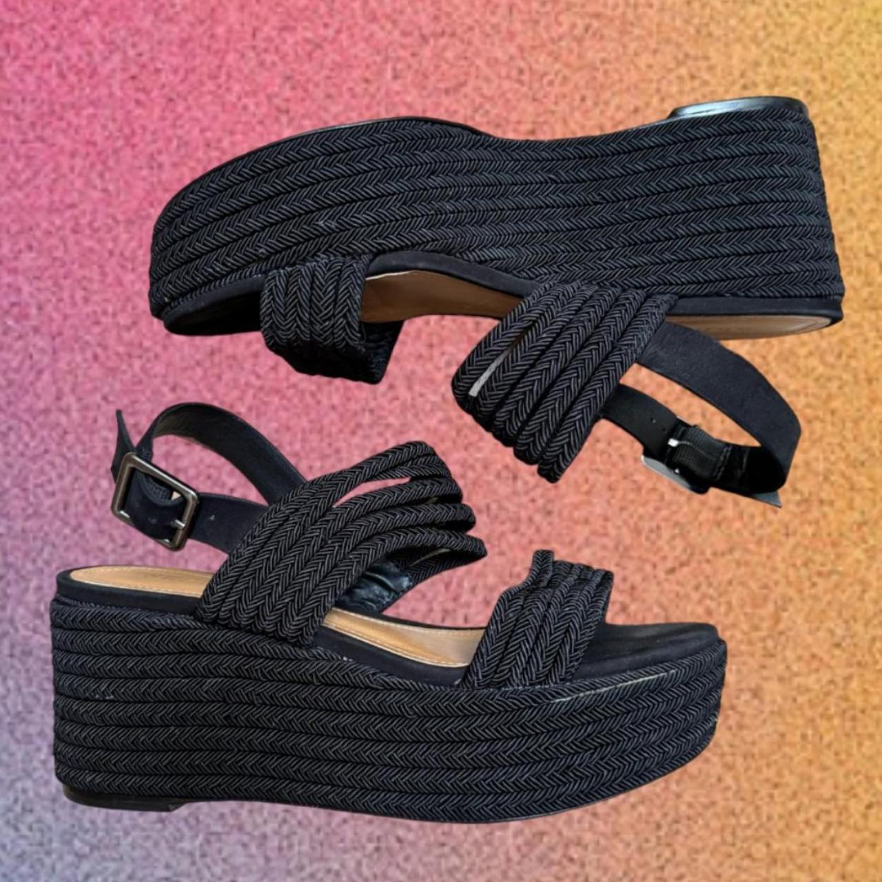 Schutz platform wedges braided detail black size popular 7.5