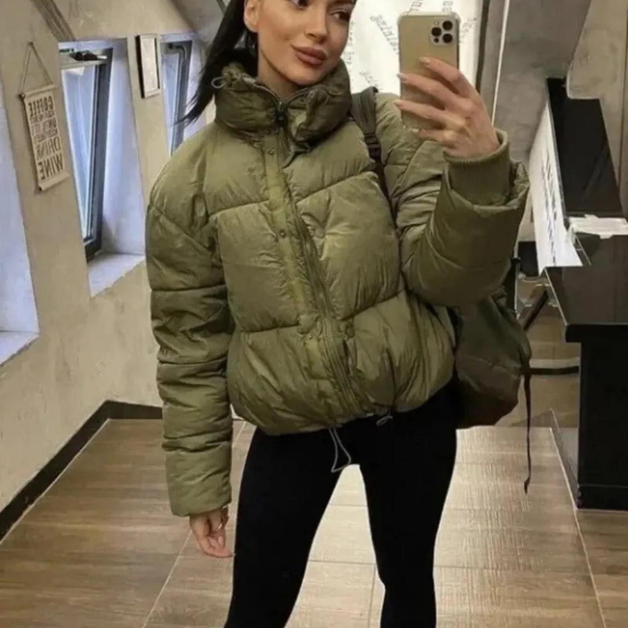 Zara Donna Puffer Coat Piumino Con Cappuccio Zara Outerwear