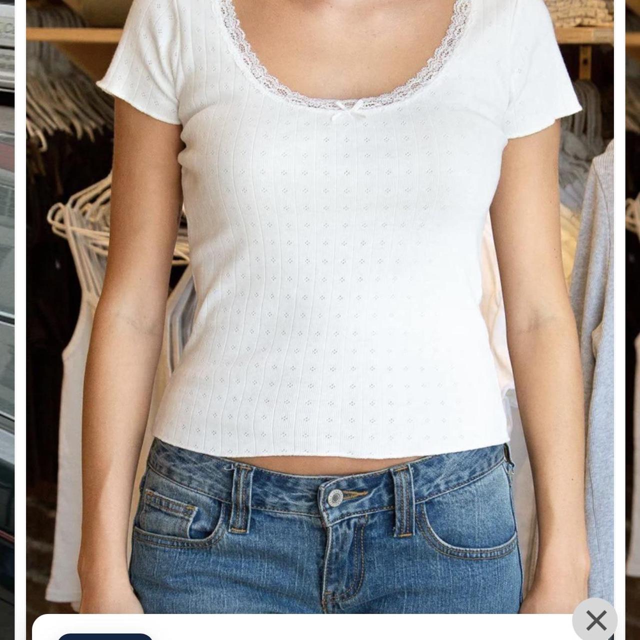 brandy melville mckenna eyelet bow top... Depop