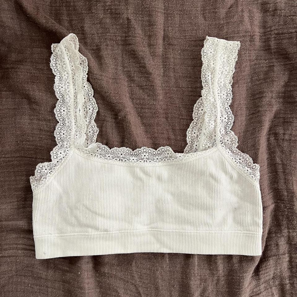 White Lace Bralette 🌼🤍 #lace #dainty #indie #summer - Depop