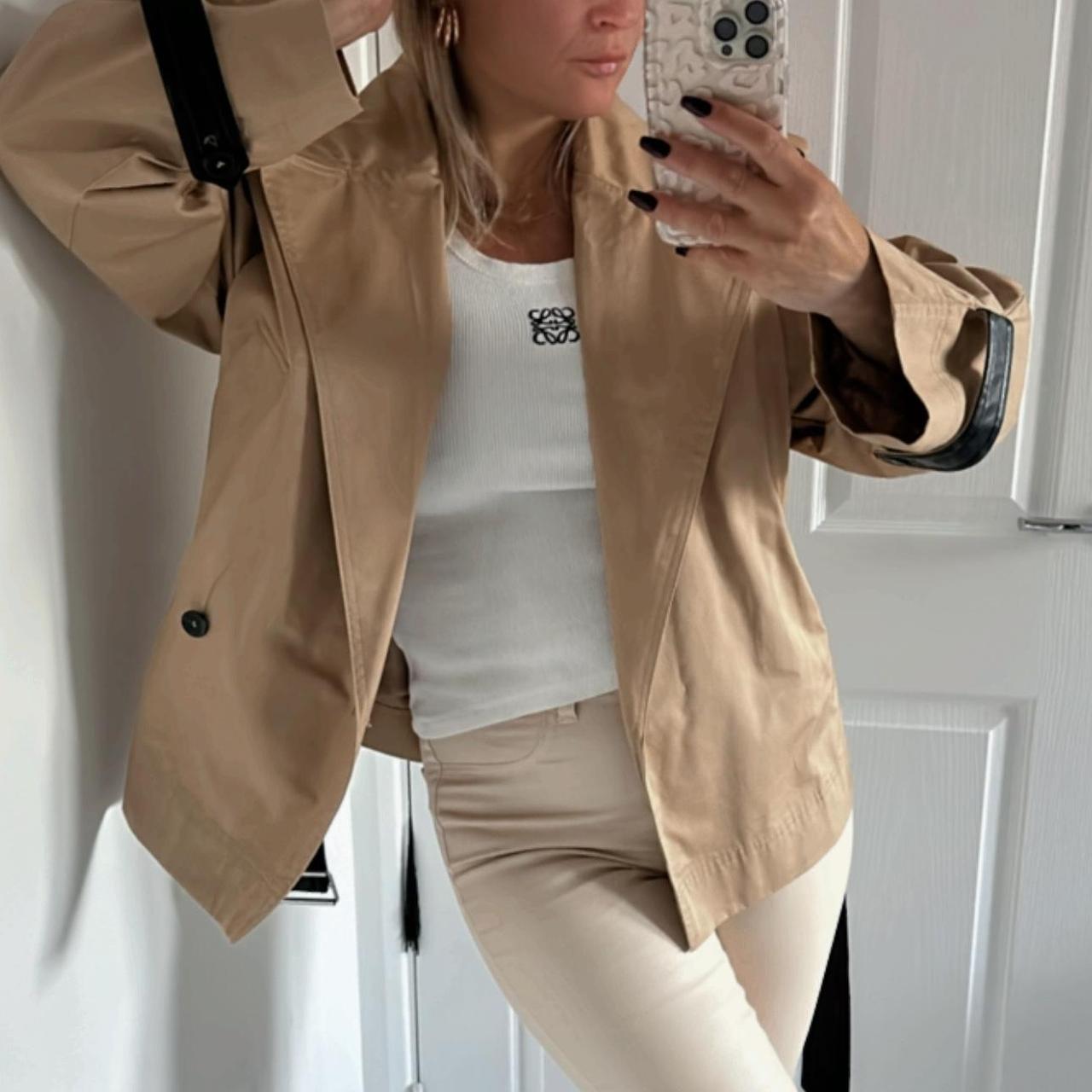 Oversized Beige Short Zara Trench coat