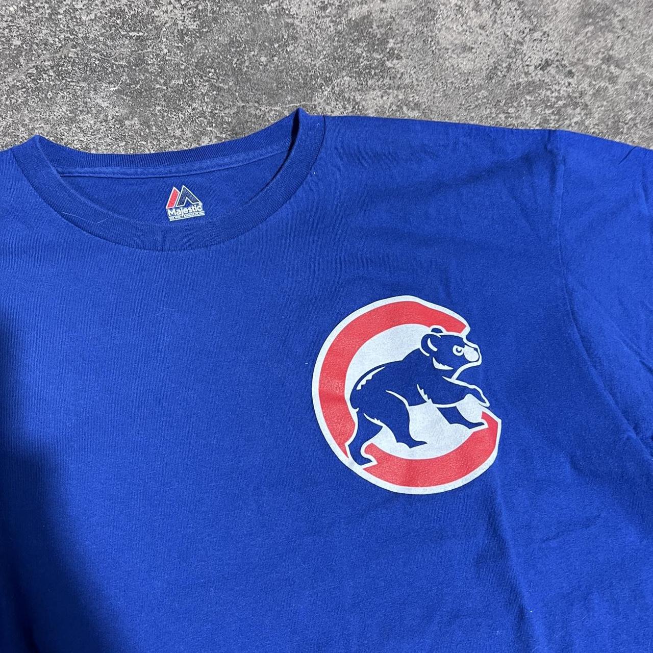 Majestic Mens Blue Chicago Cubs T-Shirt - Depop