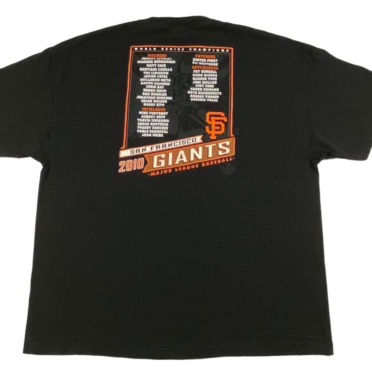 San Francisco Giants 2010 World Series Champions Black Majestic Large T- Shirt