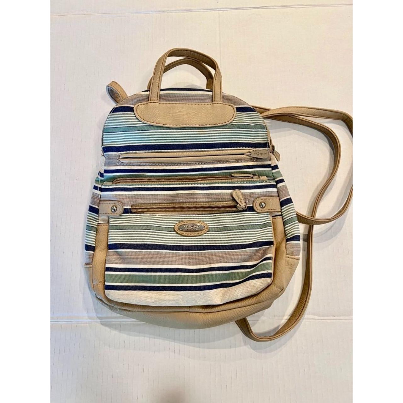 MultiSac Multicolor Striped Backpack with Leather - Depop