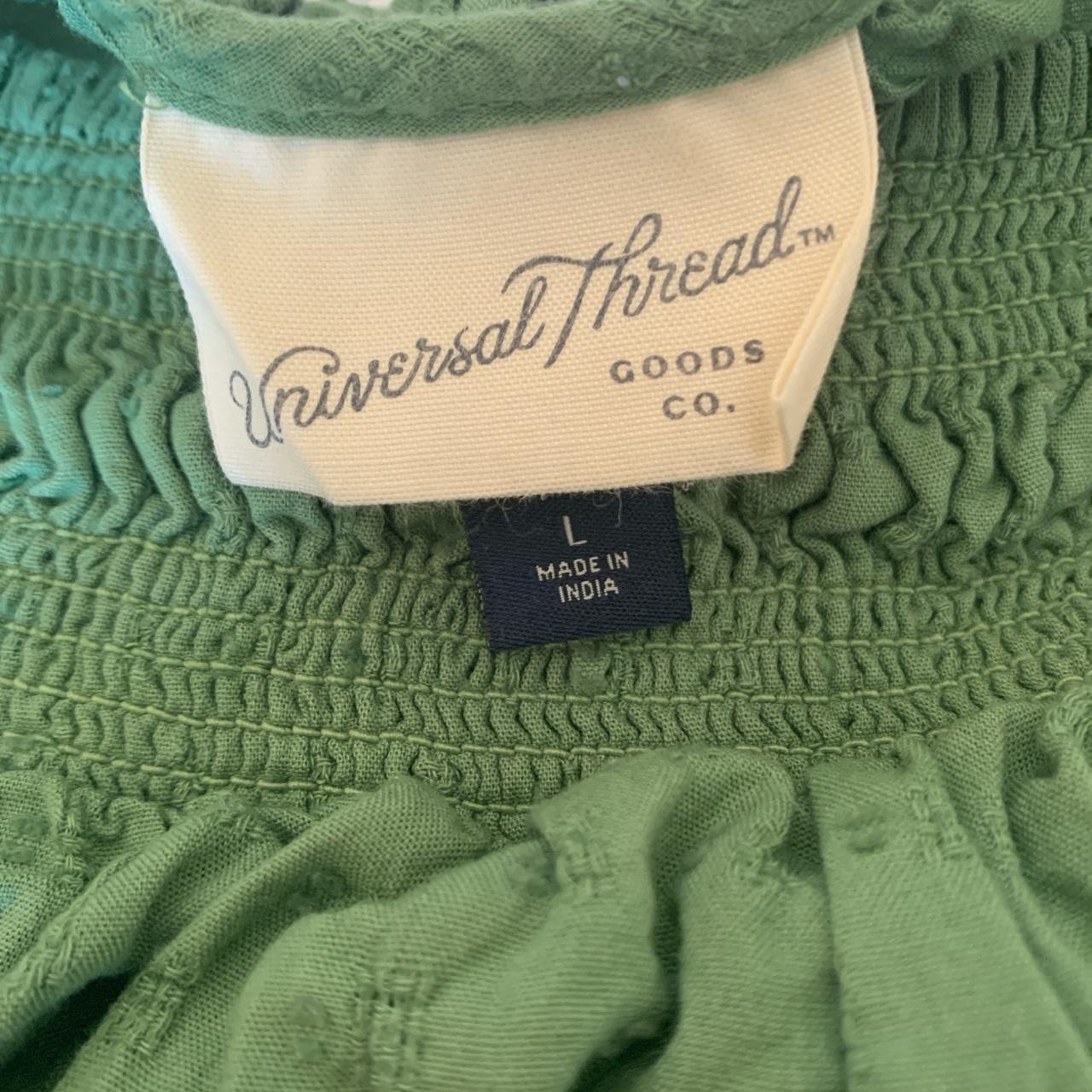 Universal thread cropped green summer top size large... - Depop