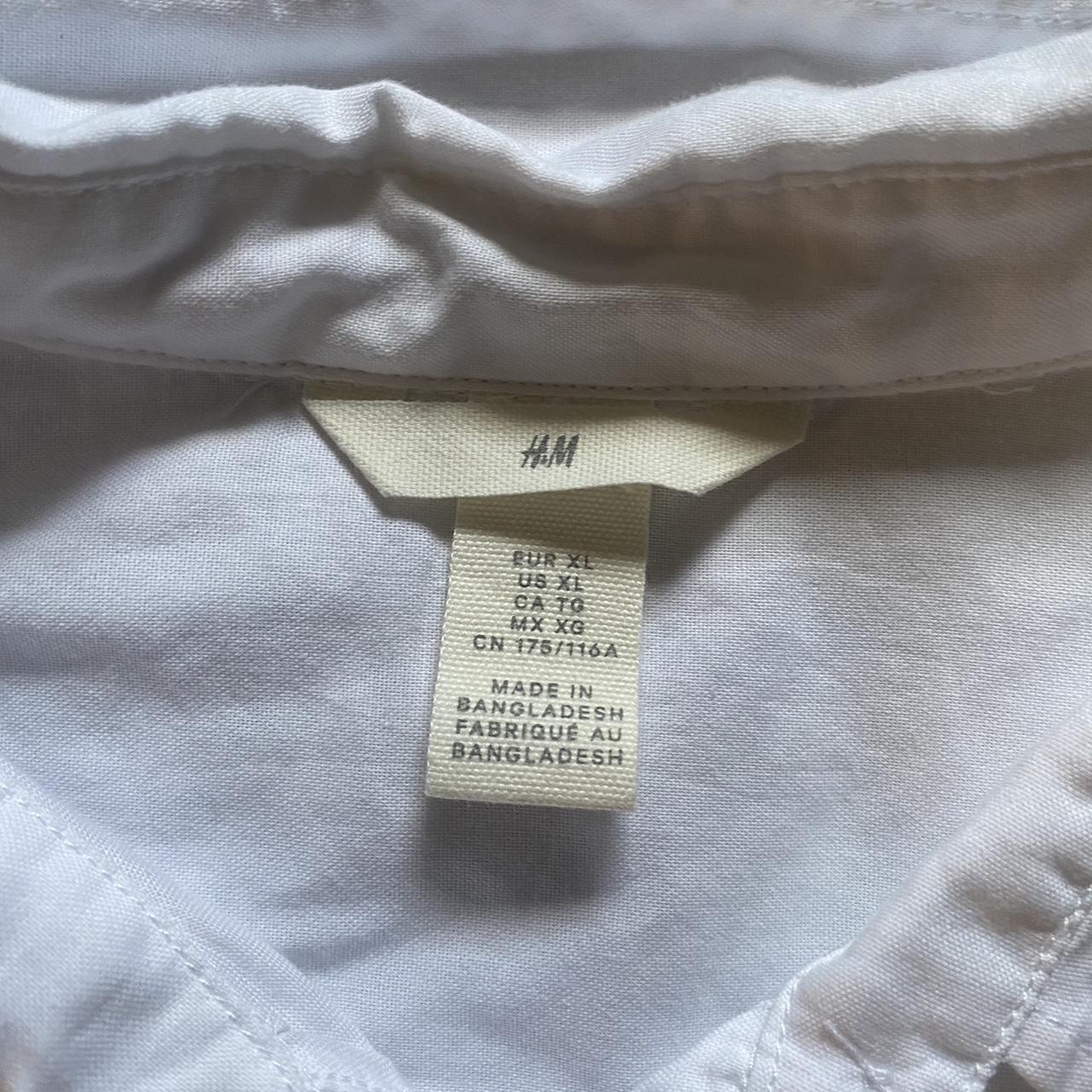 H&M White Button Up Size XL Like new, only worn... - Depop