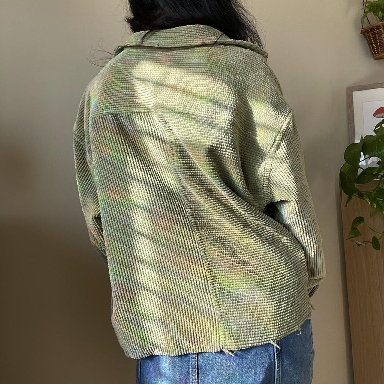 Green Corduroy Shacket. Factory Made Cropped Raw - Depop