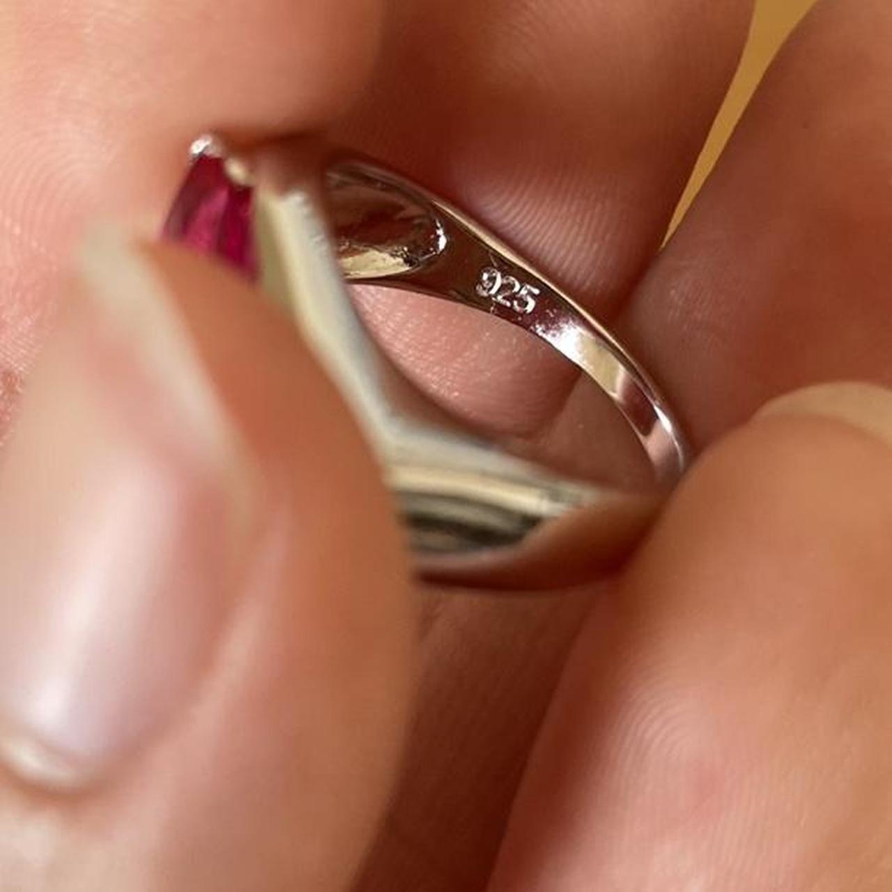 Women's Ring - Silver – Ruby ring sterling silver… - image 7