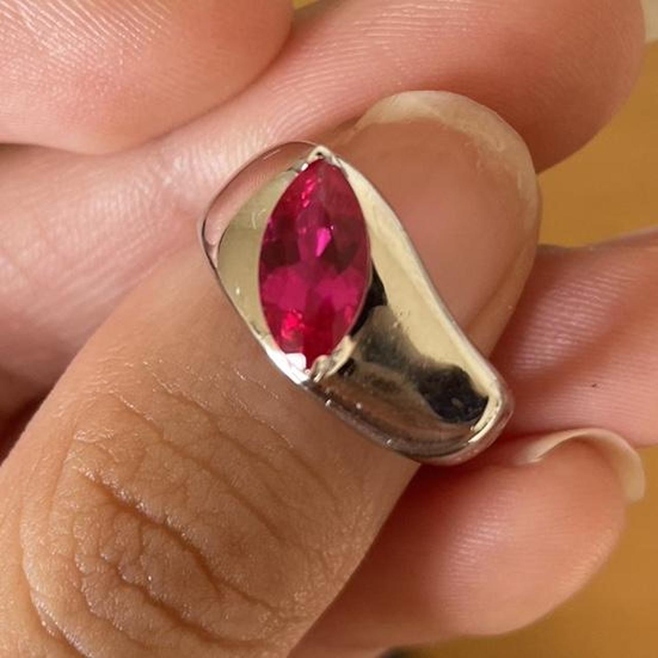 Women's Ring - Silver – Ruby ring sterling silver… - image 8
