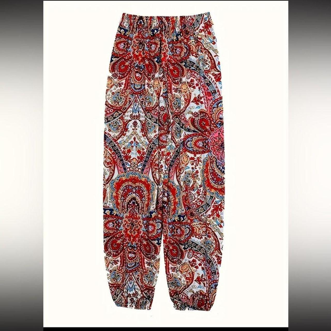 Source Unknown Women's High waisted Pants - Red/W… - image 7