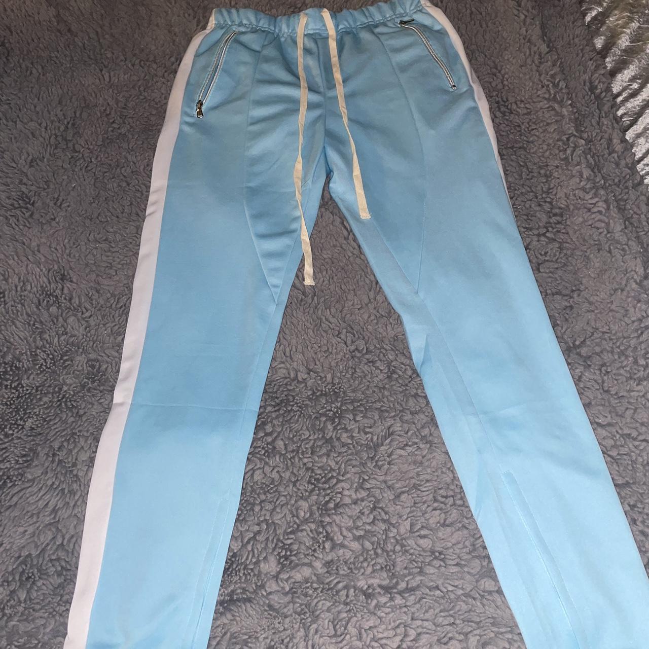 Light blue joggers Zip up silver pockets Brand new,... - Depop