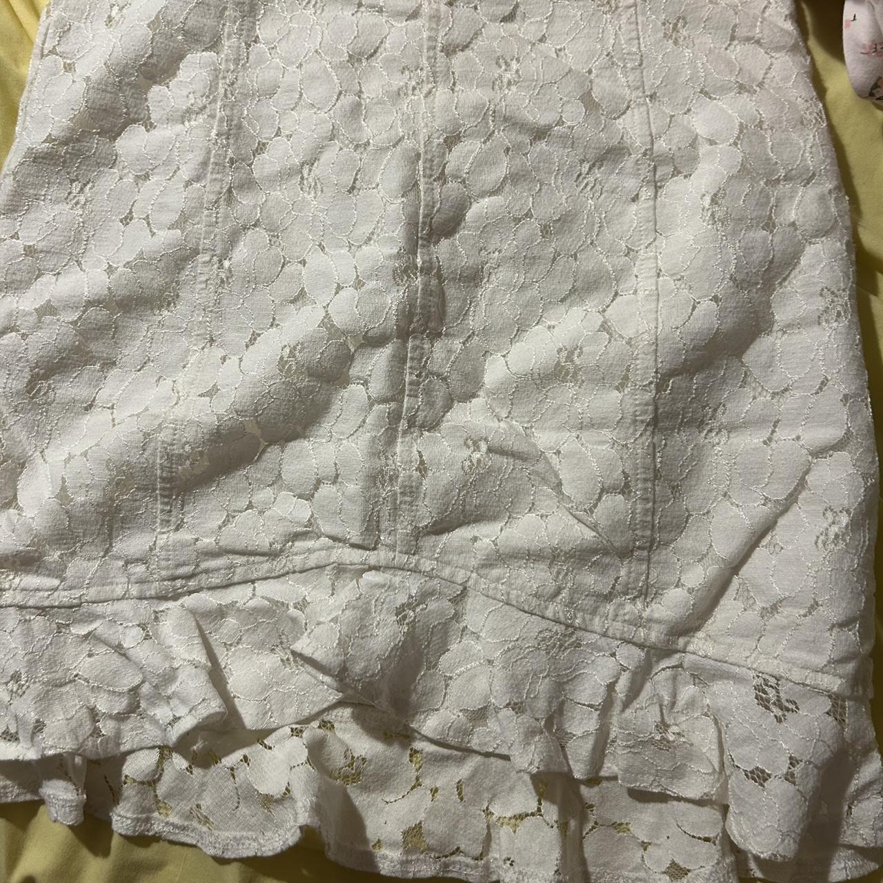 Women's Skirt - White - S – White lace skirt #lac… - image 1