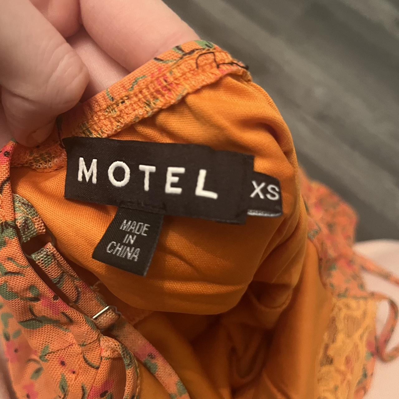 Orange Floral Motel Rocks Mini Dress Small Ripp In Depop