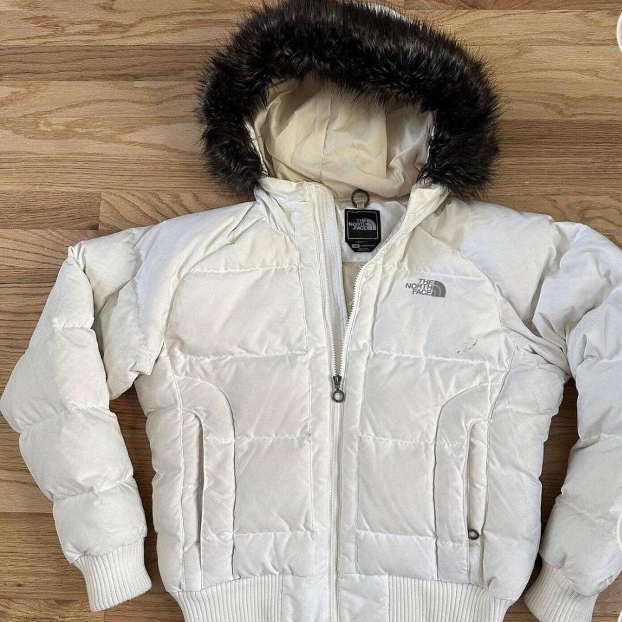 Women's Vintage Y2K The North Face Nuptse White Faux... - Depop