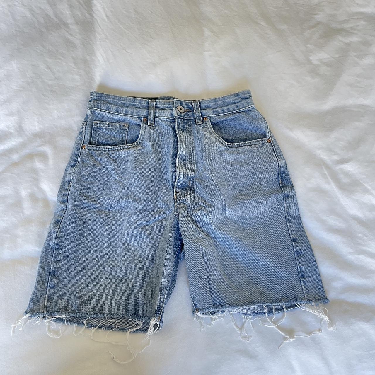 cotton on medium wash jorts amazing worn... Depop