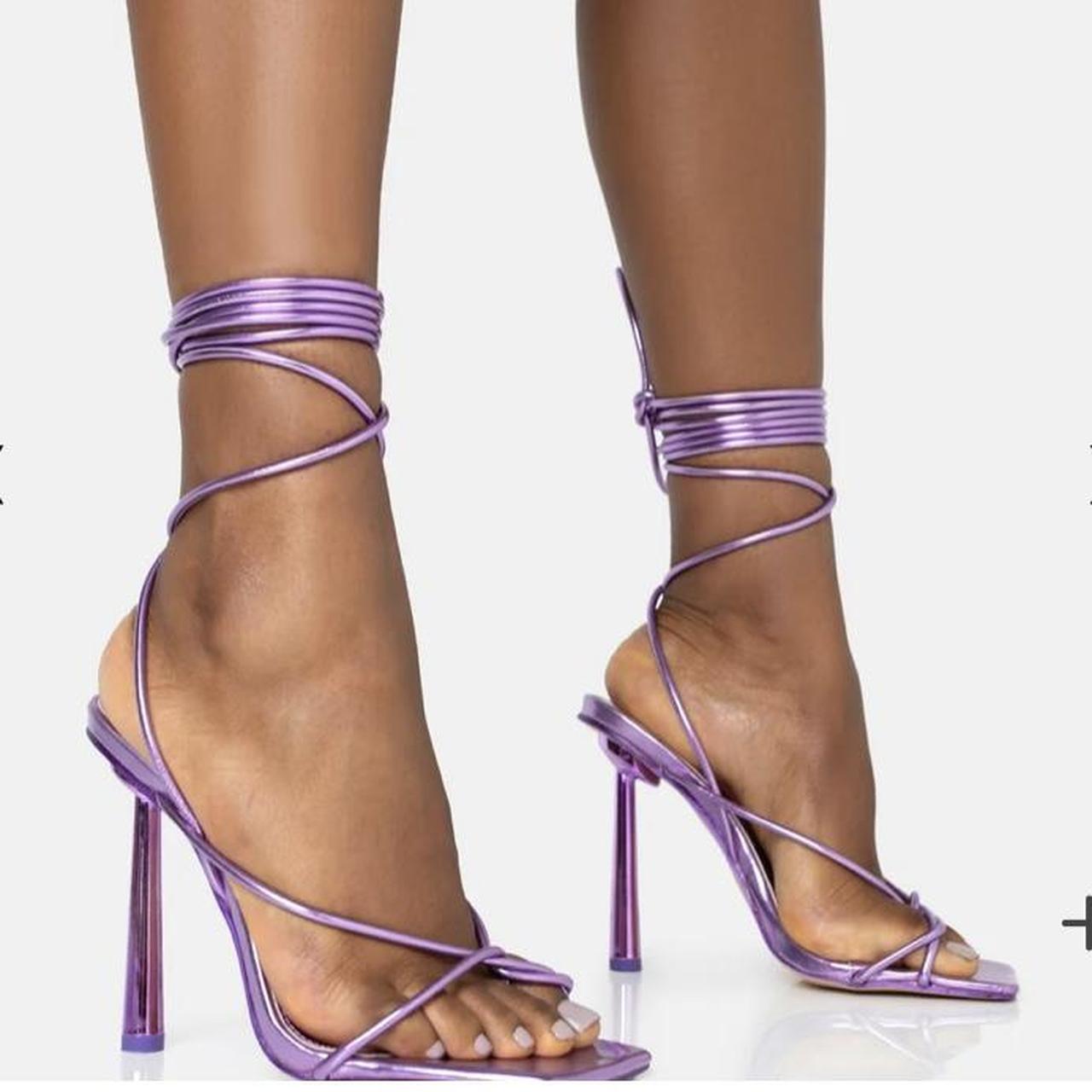 Metallic purple heels hotsell