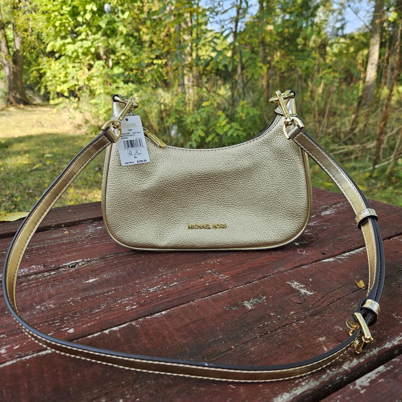 Michael Kors Cora Medium Metallic Gold Leather. Depop