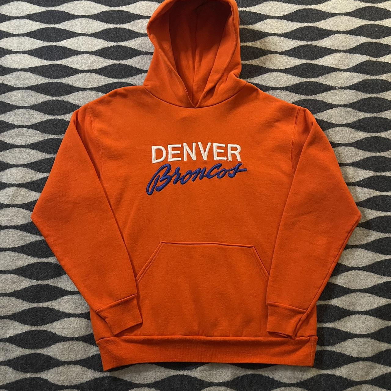 Vintage Denver Broncos Hooded Pullover Sweatshirt