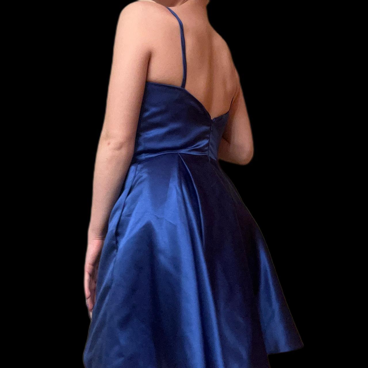 Royal blue 2024 satin dress short