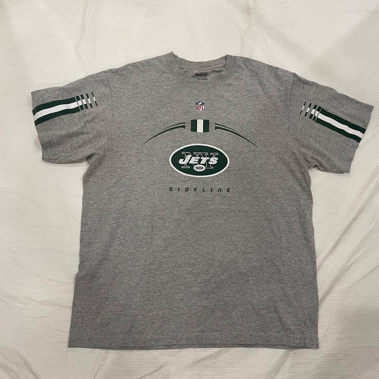 Vintage Gray Rebok New York Jets Graphic T-shirt... - Depop