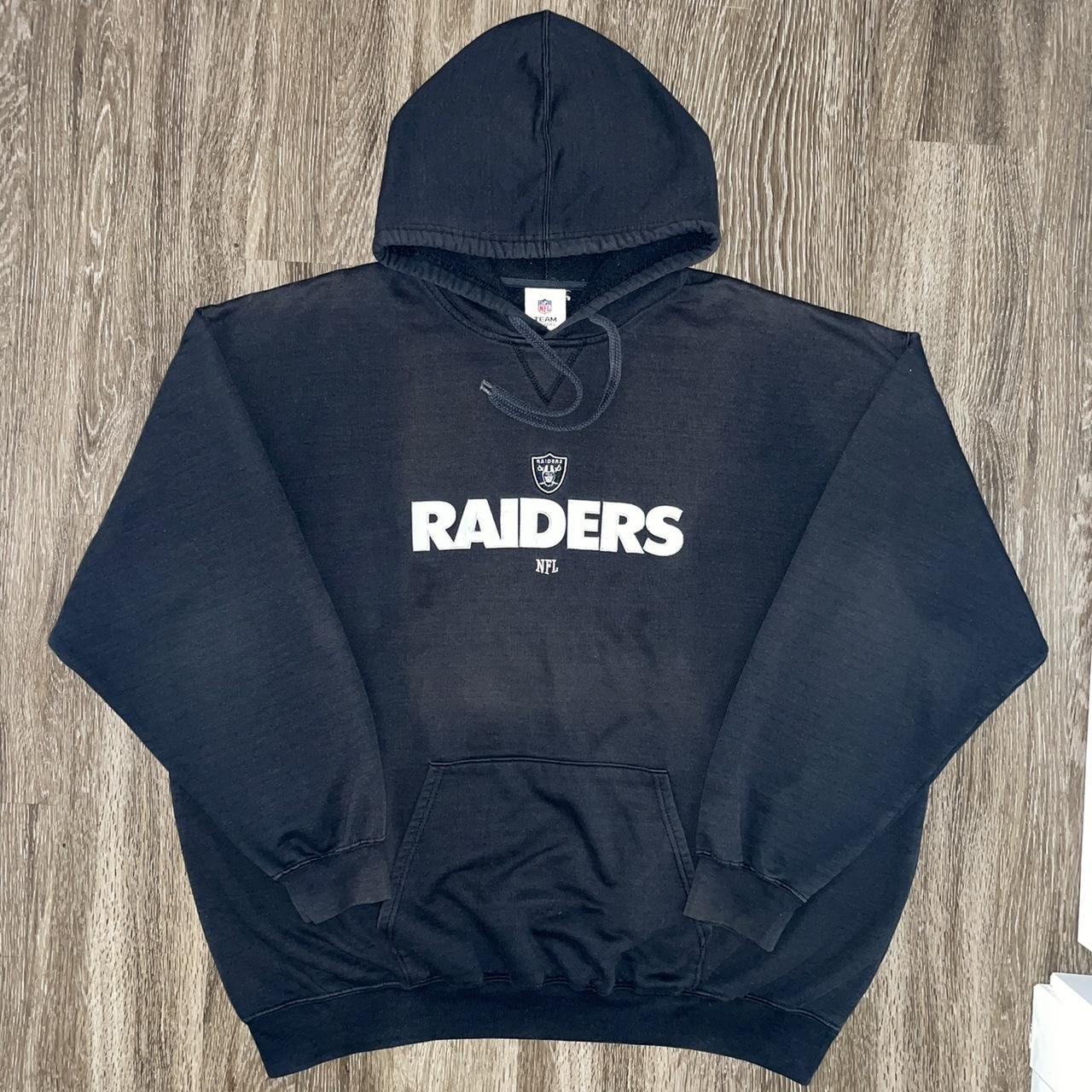 Raiders Majestic Grey Hoodie Size XL Dm for - Depop