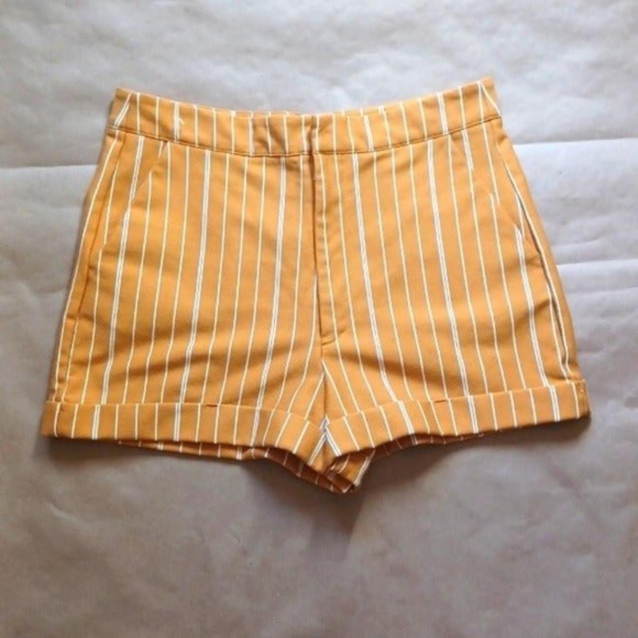 Forever 21 Striped Shorts NWOT Mustard yellow. Depop