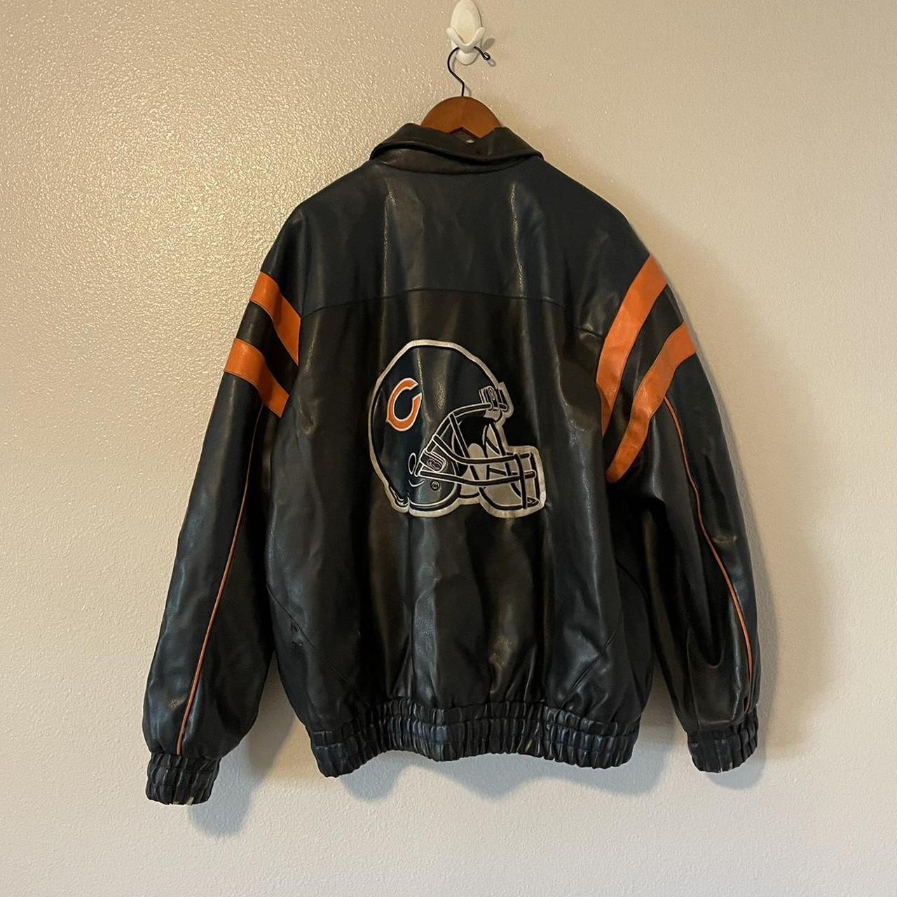 Vintage Chicago Bears Leather Jacket Mens large.... - Depop