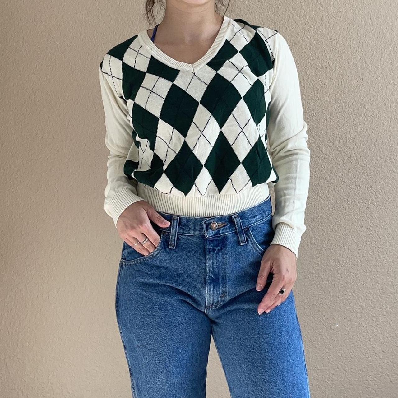 Plaid Brandy Melville Sweater Fits as a womens - Depop