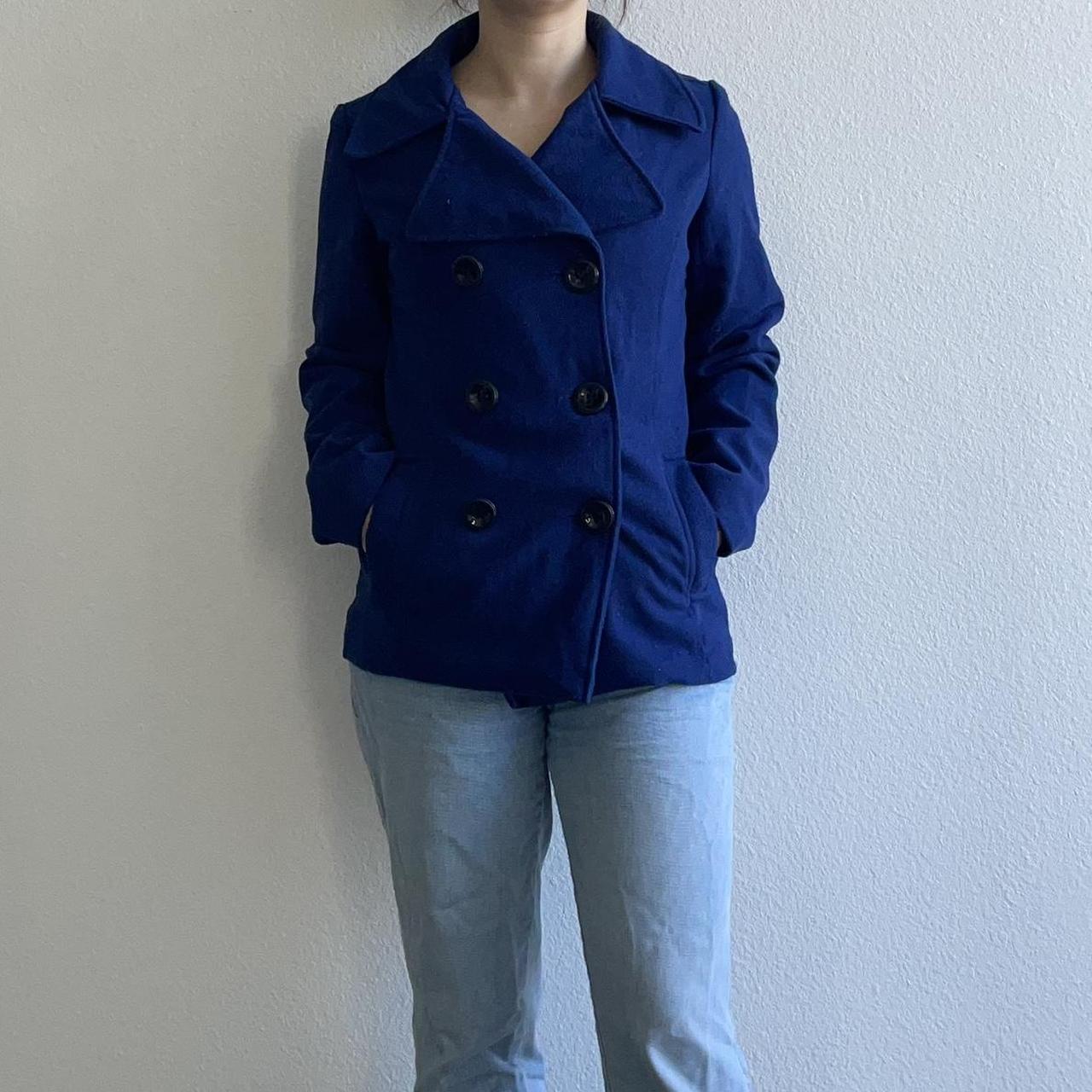 Blue Rampage Pea Coat Womens small. In good