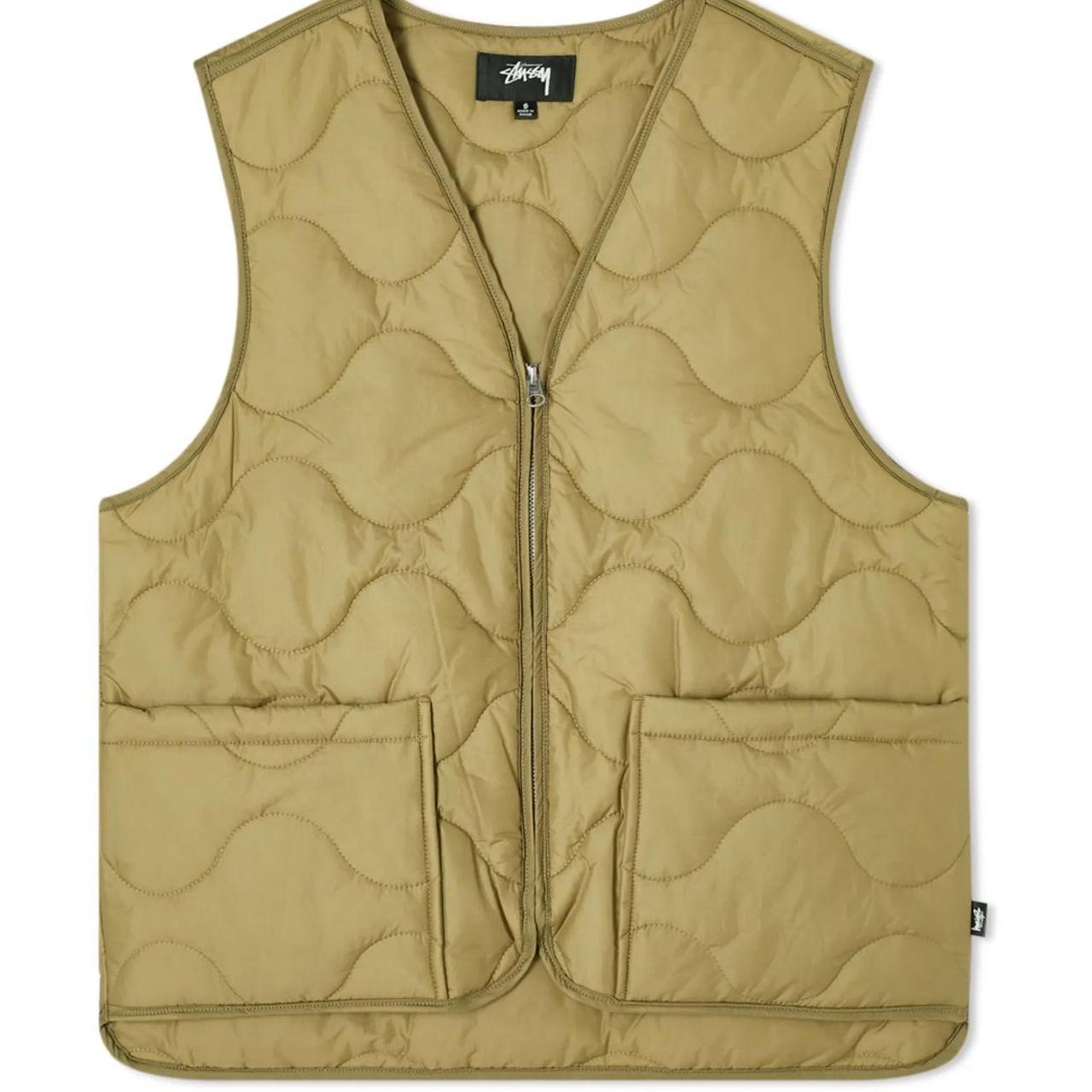 stussy quilted liner vest size s men’s only worn a... - Depop