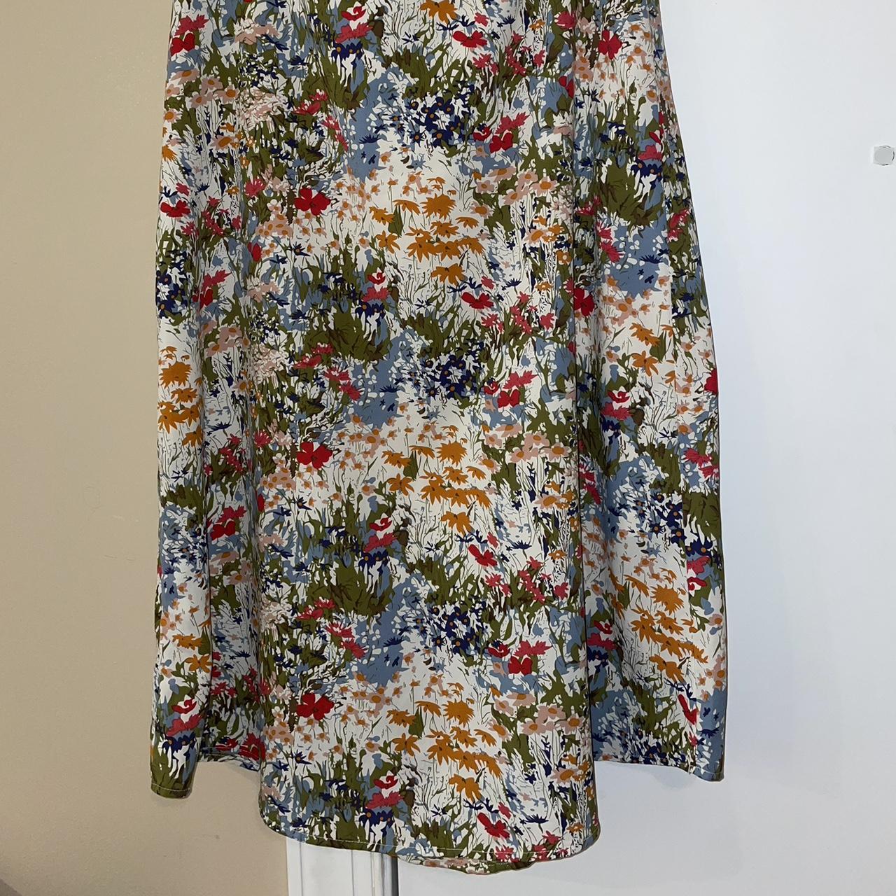 Floral midi skirt from Commense, size large. (8-10,... - Depop