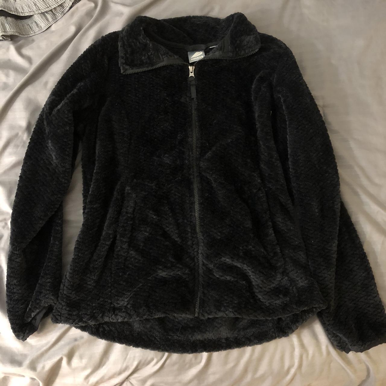 Faux Fur Black Jacket Size Medium Bought from... - Depop