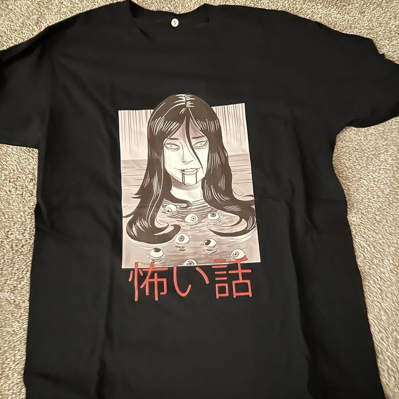 Creepy anime girl shirt. Only worn for pic. Junji... - Depop