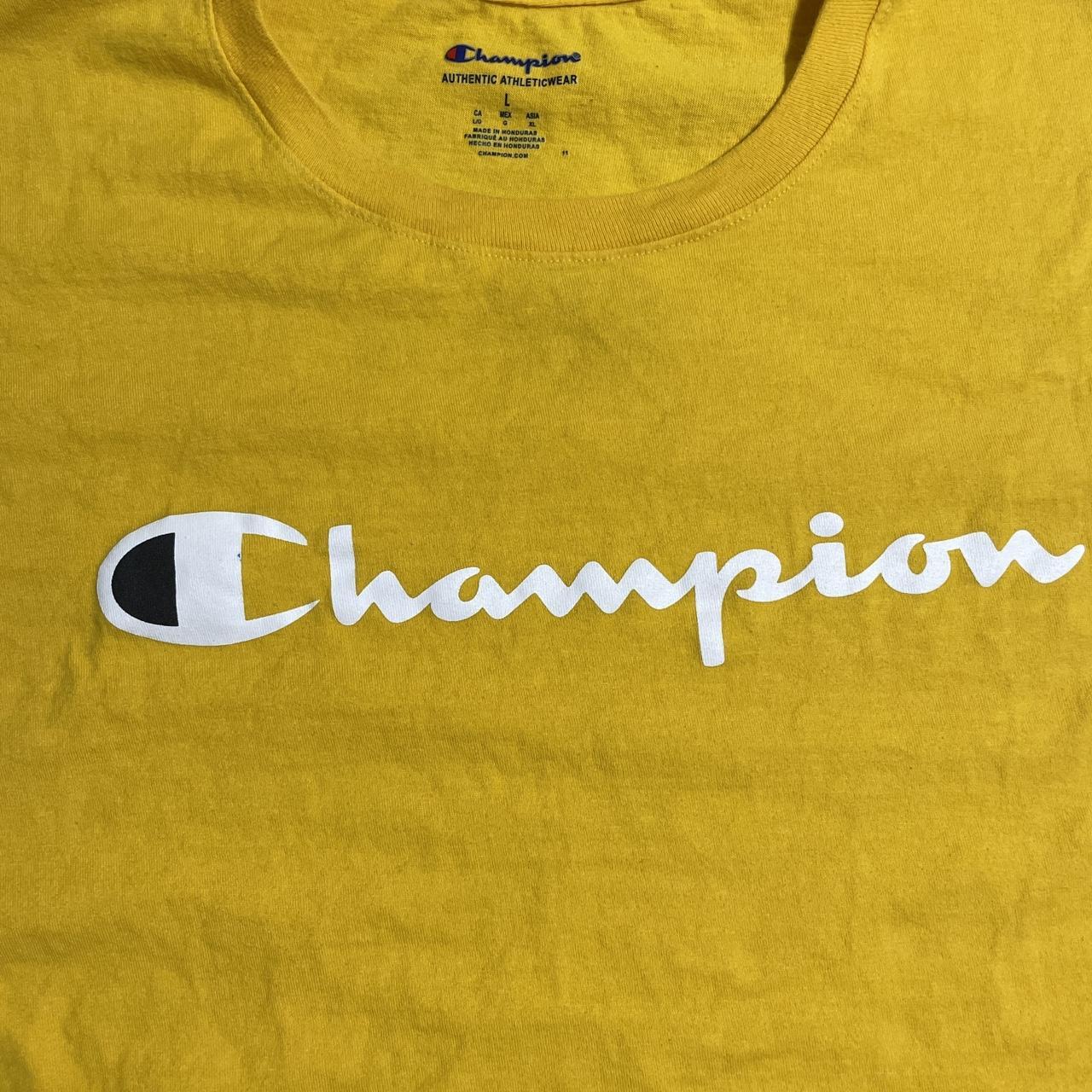 Men’s Yellow Champion Tee ⚡️In good condition/no... - Depop