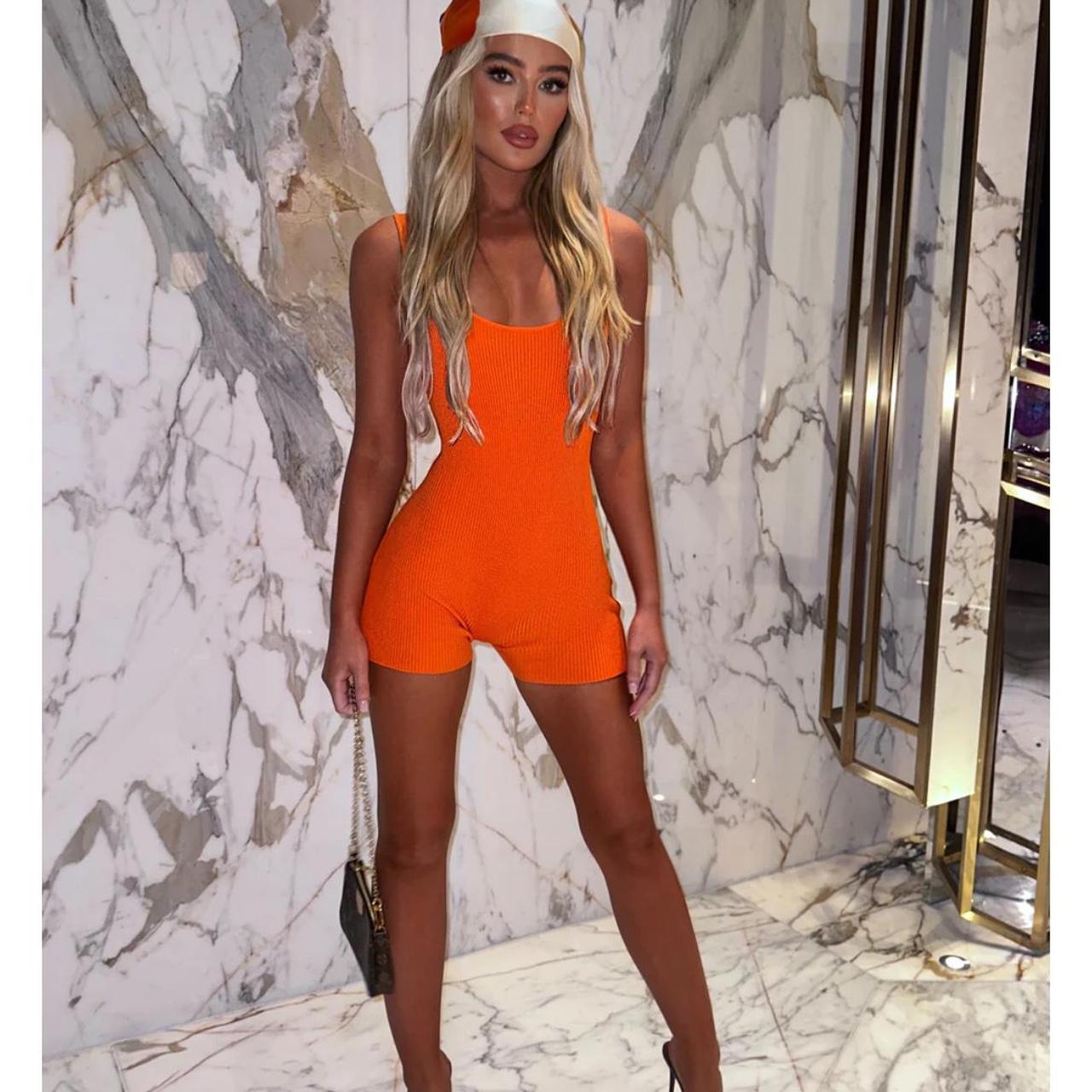 Orange romper shorts shop