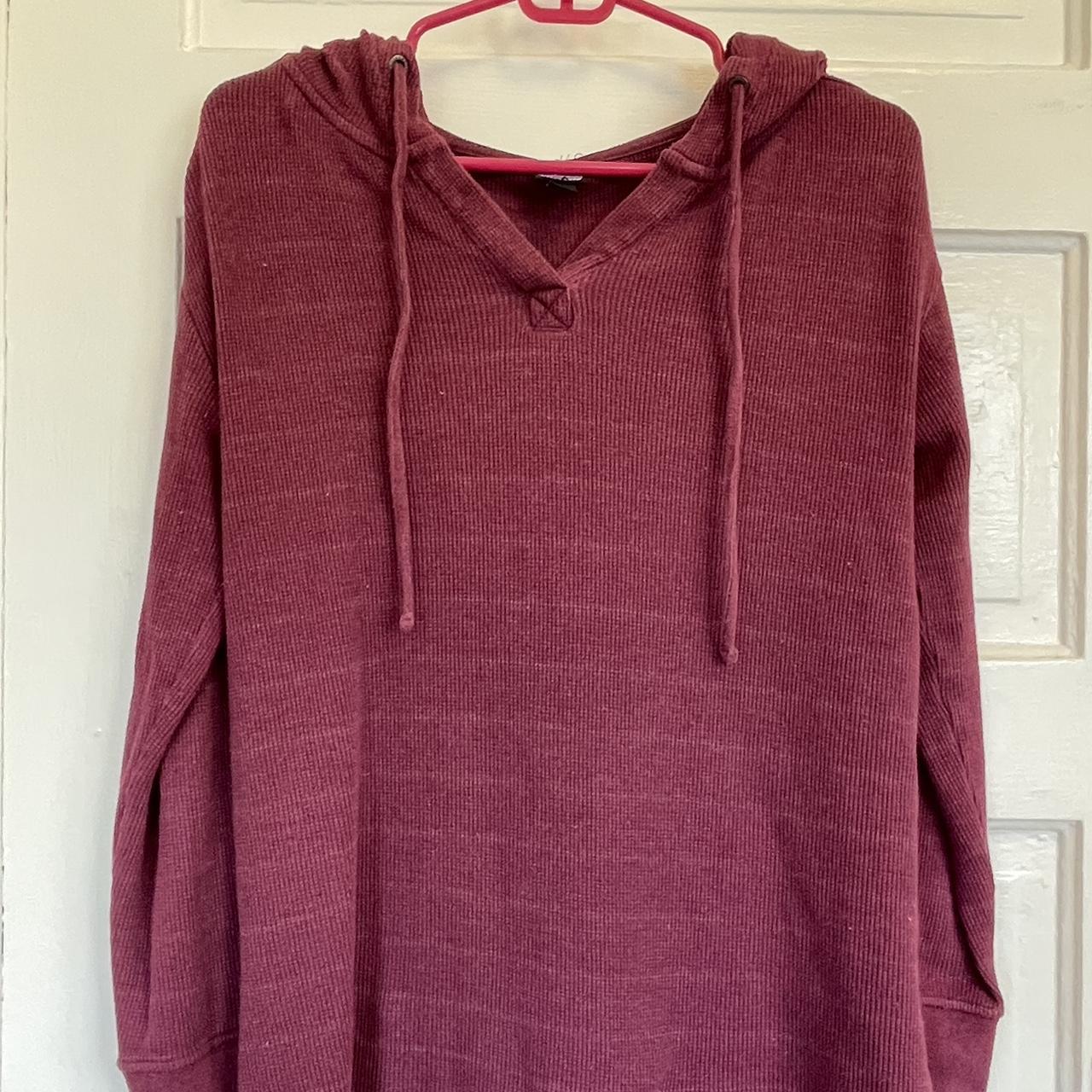 Purple/red, velvet, knit H&M jumper/sweatshirt - Depop