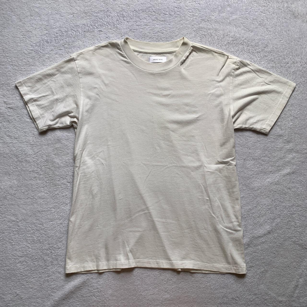 Anine Bing white tee Size xsmall, has a relaxed... - Depop