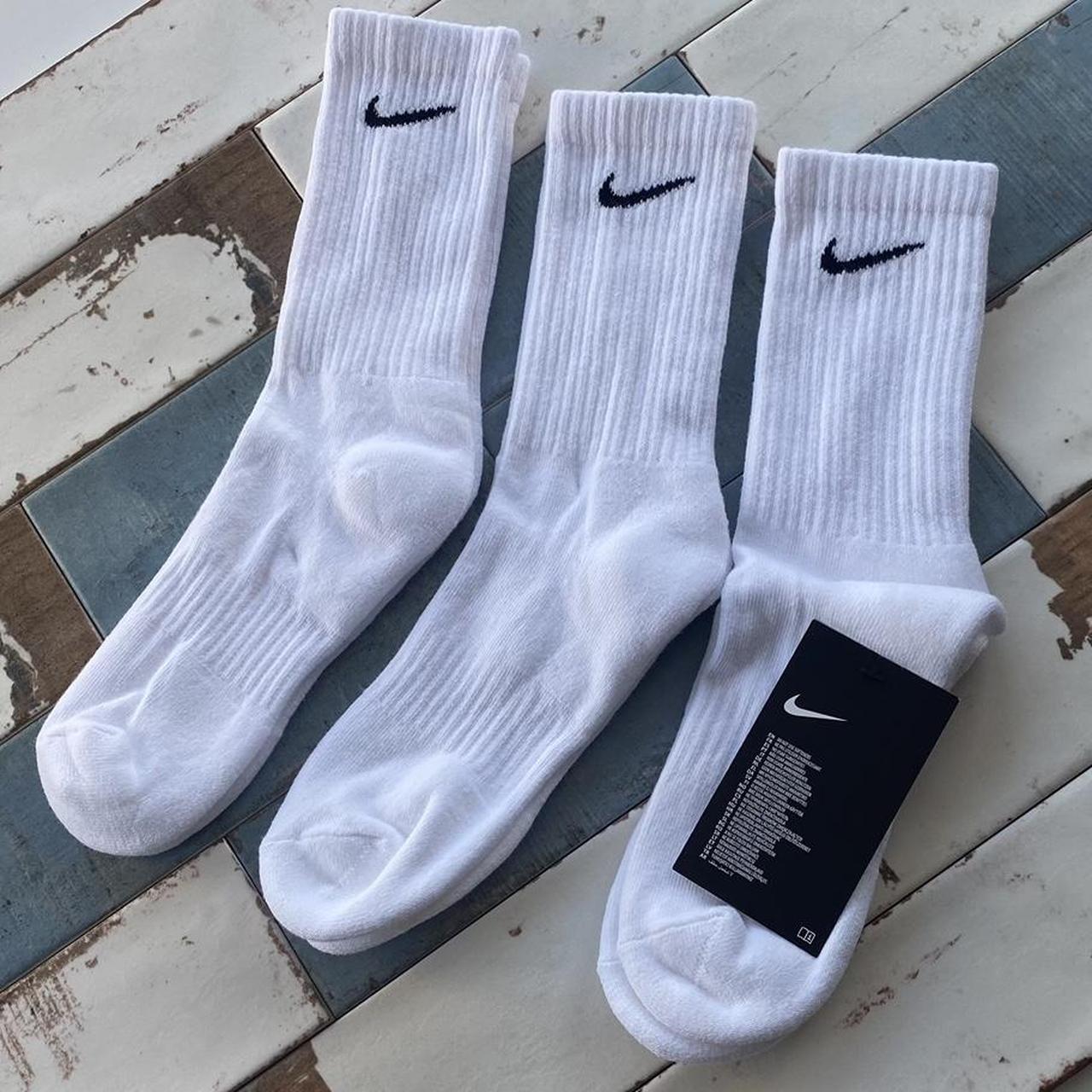 Nike Men's White and Black Socks | Depop