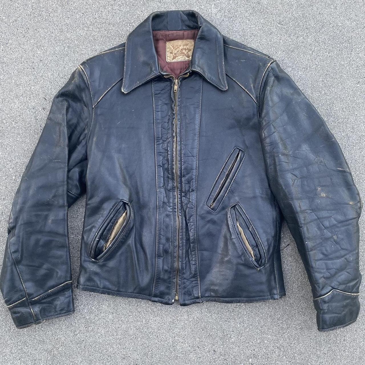 LVC LEVIS Vintage aero Leather jacket Blue/black