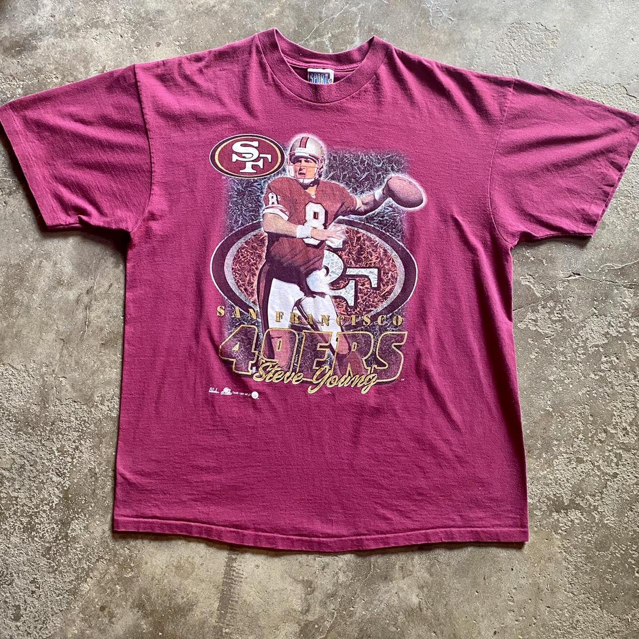 Steve Young San Francisco 49ers Vintage Player T Shirt 90s 