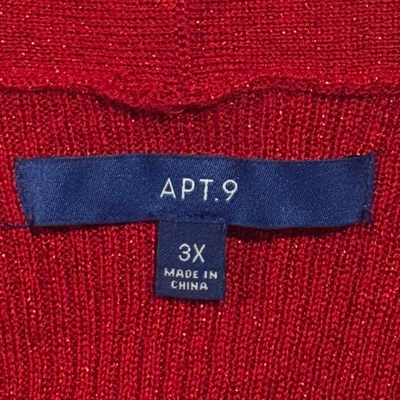 Apt. 9 Women's Cardigan - Red - 3XL – Apt 9 Cardi… - image 3
