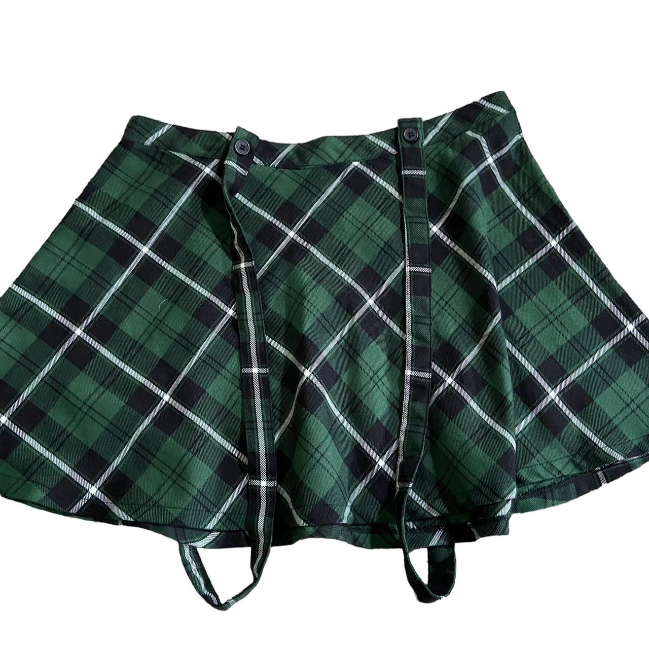 Royal bones shop green plaid skirt