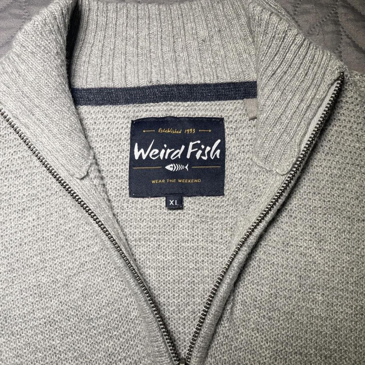 Weird Fish Mens Grey Jumper Size XL Long Sleeve... Depop
