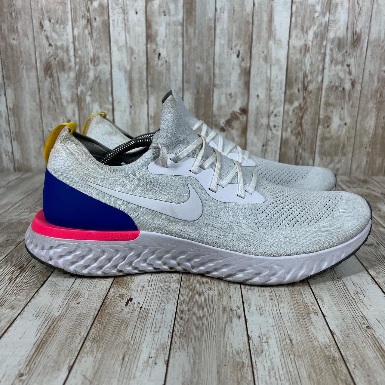 Nike Epic React Flyknit Size 11.5 White White Racer