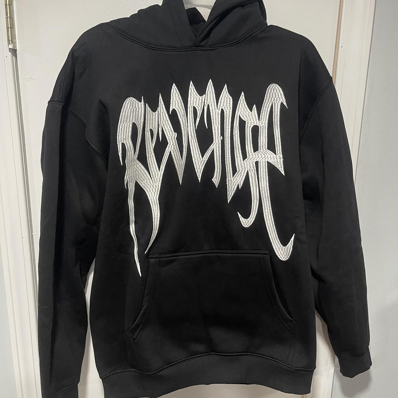 Revenge hoodie white and on sale black