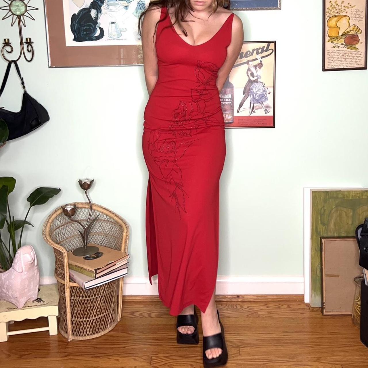 Stretchy red cheap dress