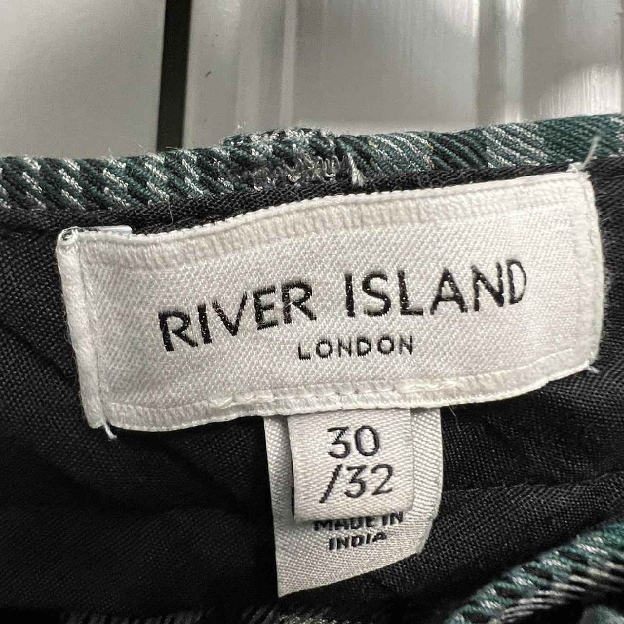 River Island Men's Grey and Green Trousers (4)