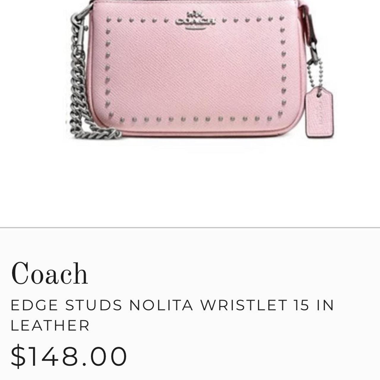 Pre-owned Nolita 15 Wristlet Mini Bag Strawberry Pink Pebble Leather