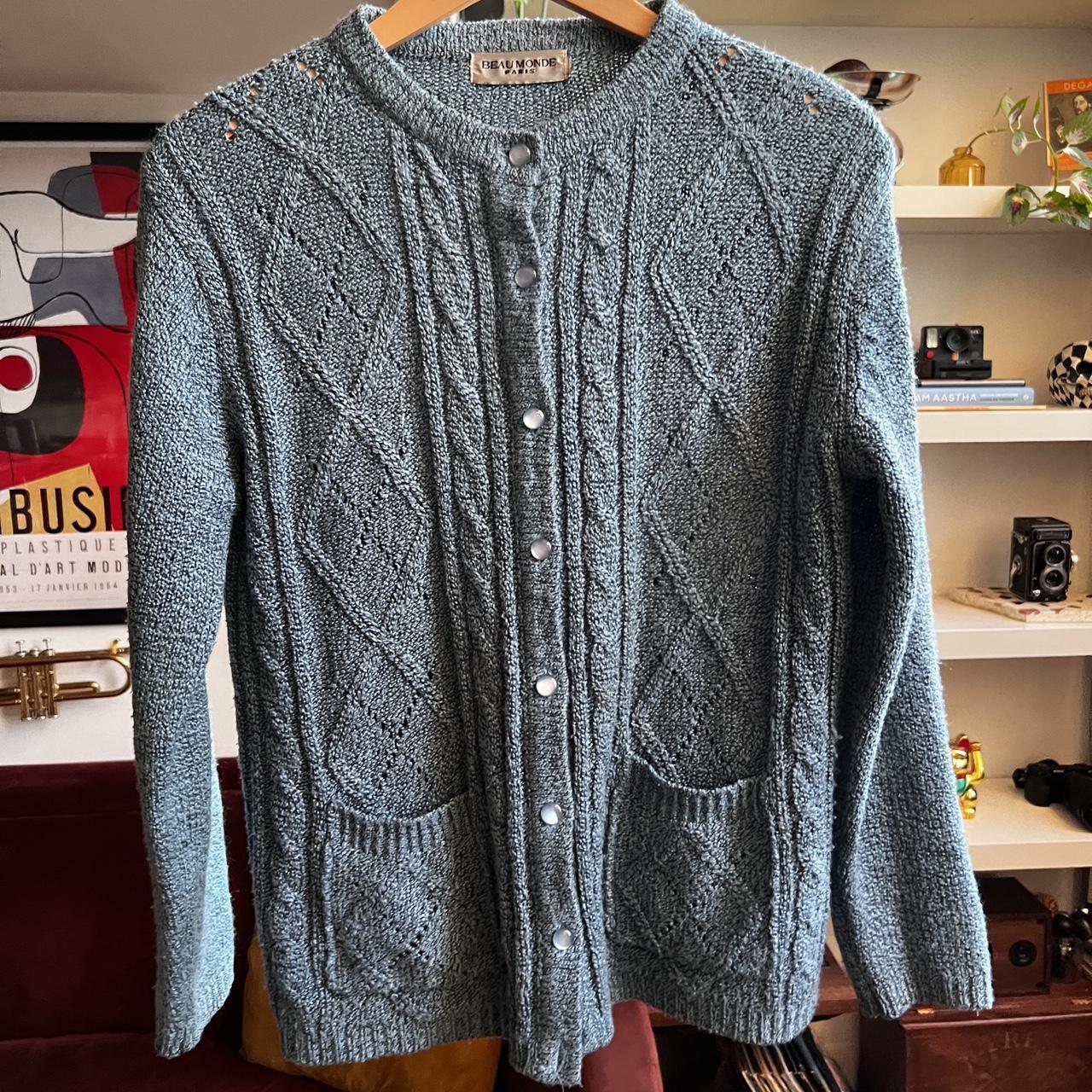 Lovely vintage blue cardigan from Beaumonde Paris