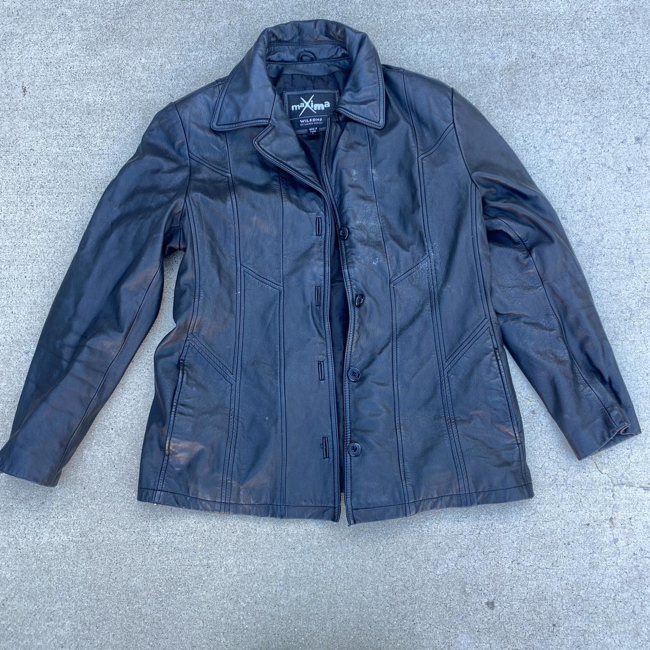 Oversized leather jacket. Cute fit going out jacket.... Depop